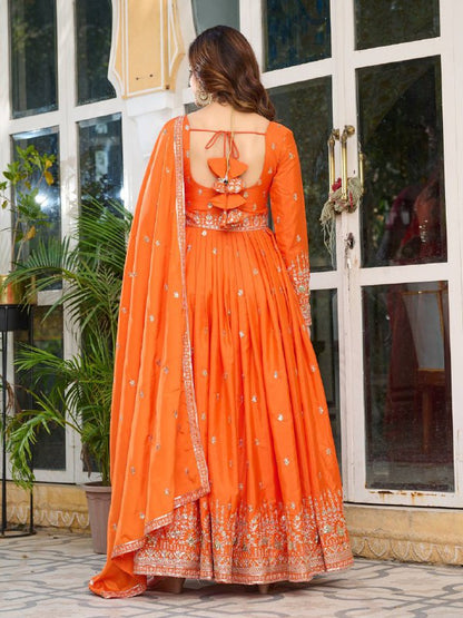 RangRaagini Twin Radiance of Shades American Silk Gown