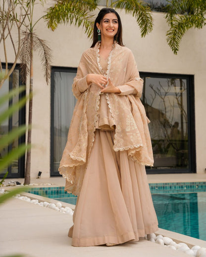 Naaznin Golden Sand Elegant Kurta Set