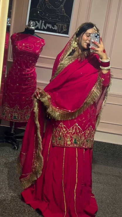 Royal Grace Ensemble  Natural crep silk Top Lehenga With Dupata
