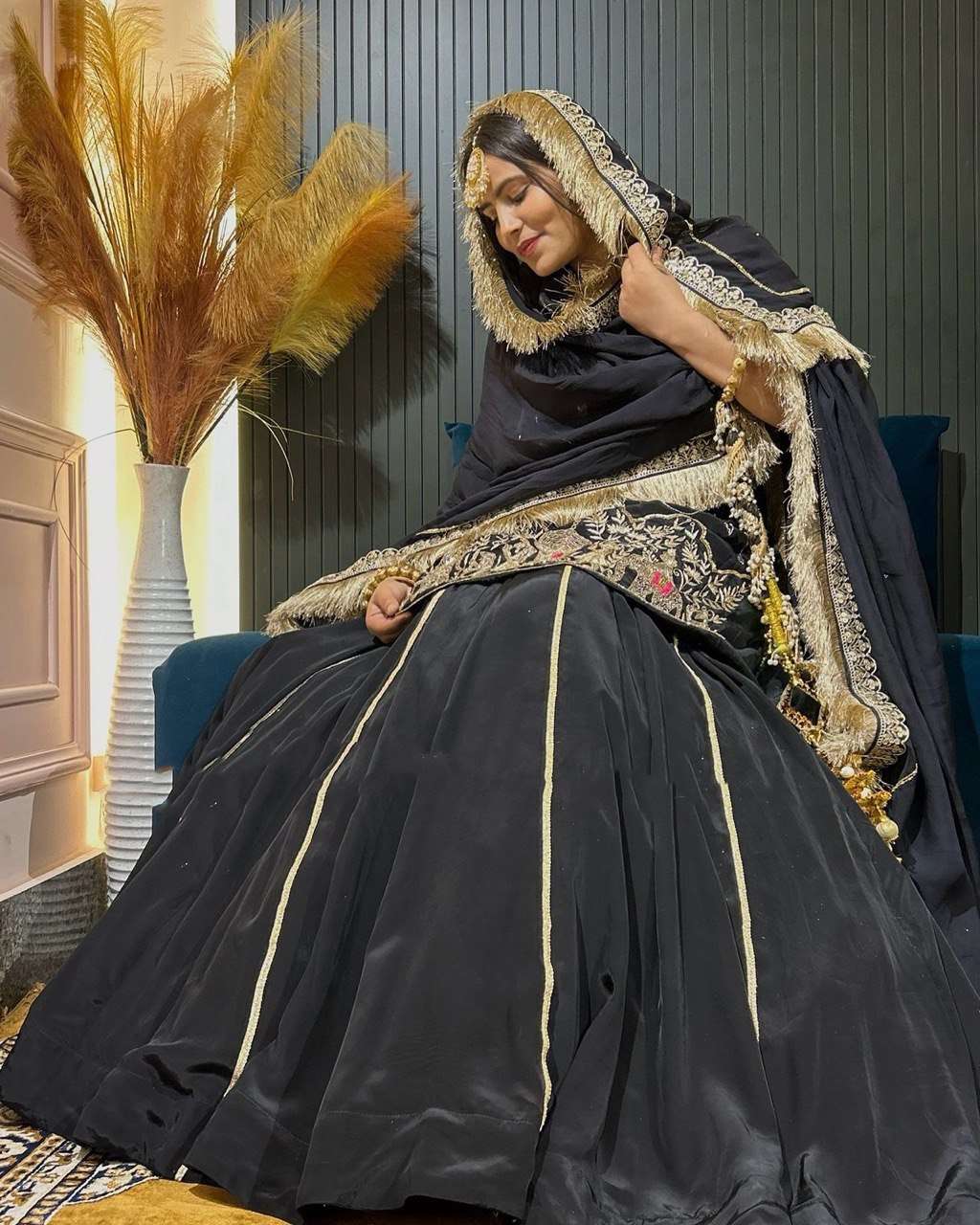 Royal Grace Ensemble  Natural crep silk Top Lehenga With Dupata