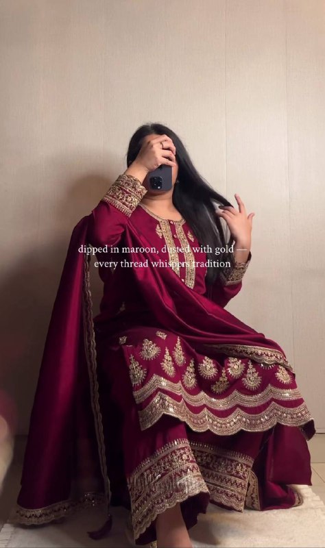 Anaya Natural Crep Silk & Heavy Embroidery  Suit Set