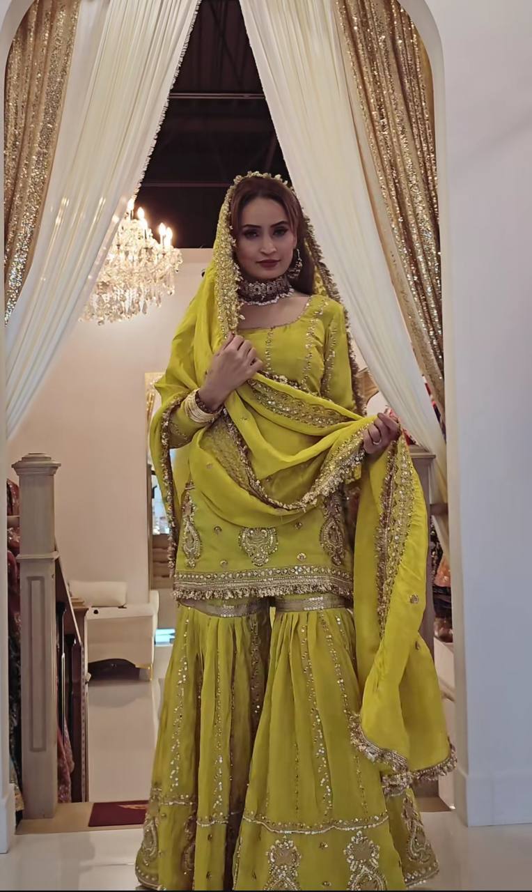 Inaaya cosmos Heavy Embroidery  Plazzo  suit set