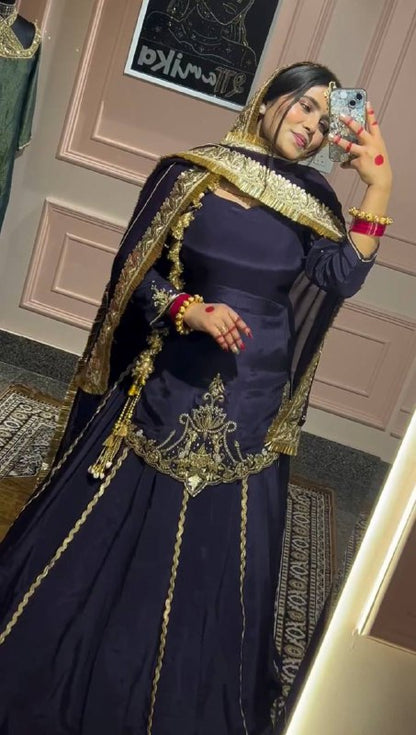 Kamakshee Natural Crep Silk Lehenga Set