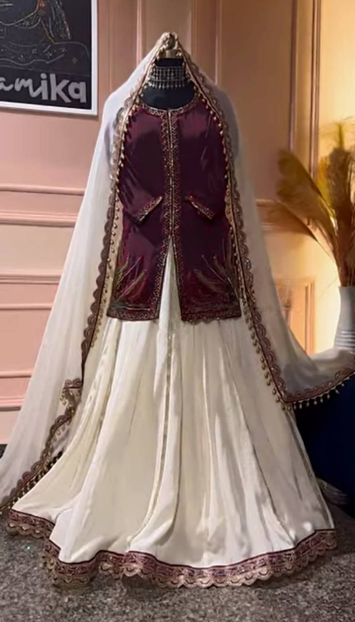 Sagnika  Beautiful Natural Crep Silk Lehenga Set