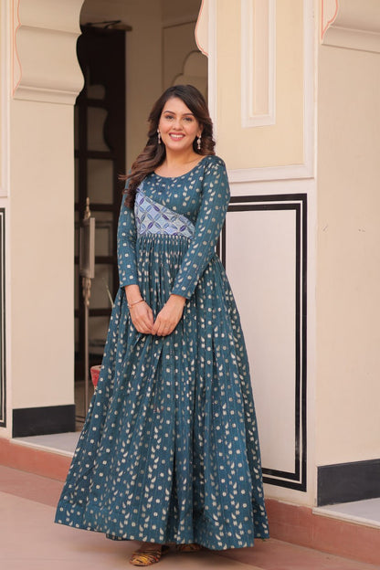 Taisley Beautiful Designer Staple Jequard Weaving work Gown