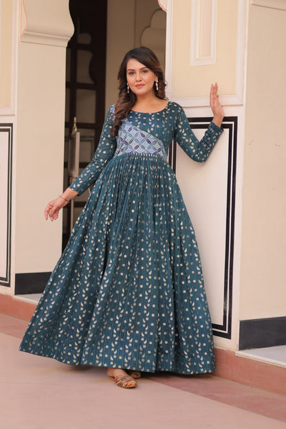 Taisley Beautiful Designer Staple Jequard Weaving work Gown
