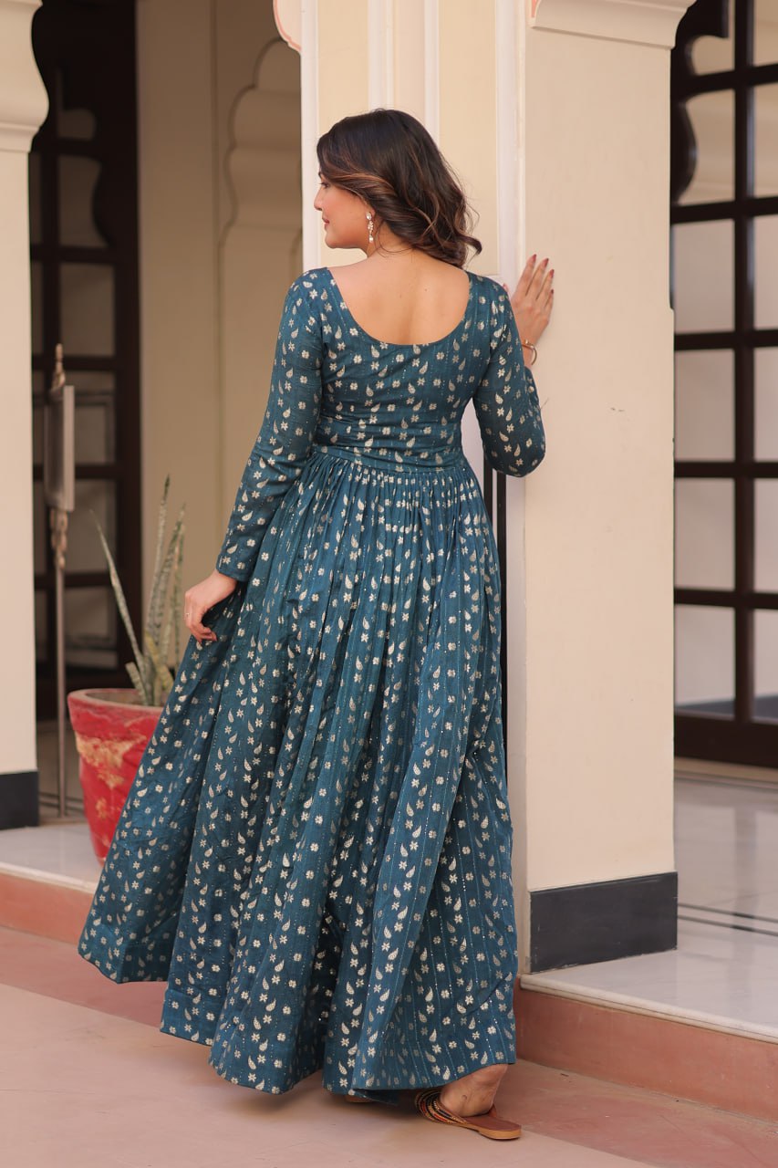 Taisley Beautiful Designer Staple Jequard Weaving work Gown