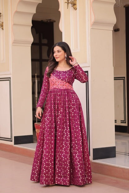 Taisley Beautiful Designer Staple Jequard Weaving work Gown