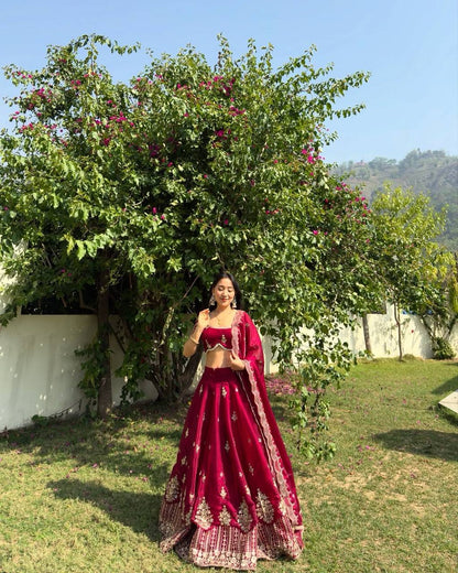 Crimson Grace Varnika’s Royal Bloom Lahenga Set
