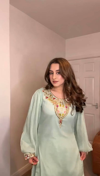 Zehra E Noir Black embroiderey Party Wear Plazzo With Dupatta