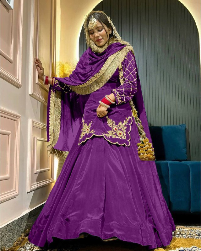 Luxury in Queens Green Embroidered Set with Dupatta
