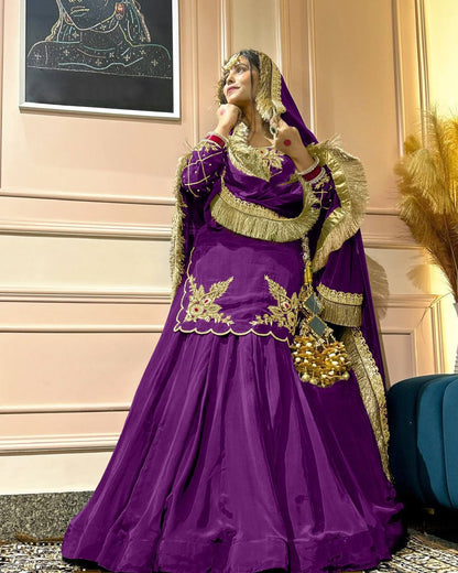 Luxury in Queens Green Embroidered Set with Dupatta