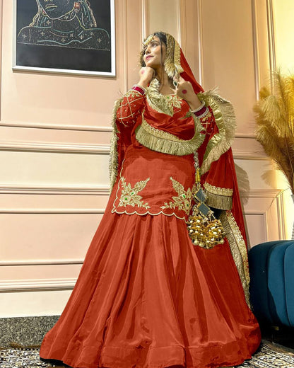 Luxury in Queens Green Embroidered Set with Dupatta