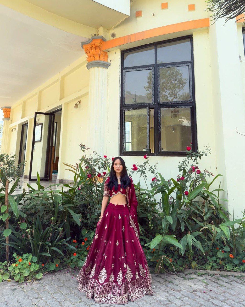 Crimson Grace Varnika’s Royal Bloom Lahenga Set