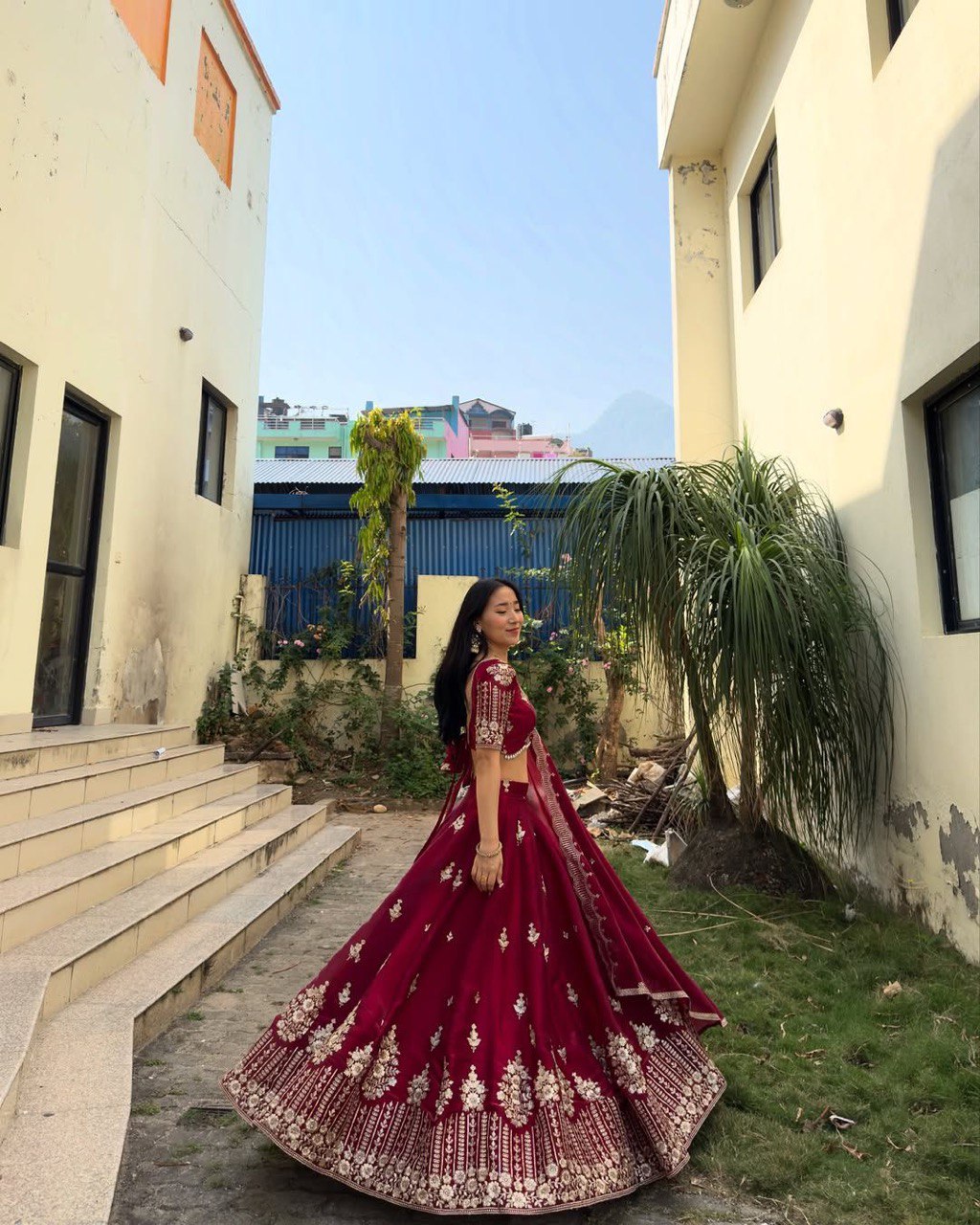 Crimson Grace Varnika’s Royal Bloom Lahenga Set