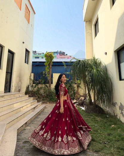 Crimson Grace Varnika’s Royal Bloom Lahenga Set