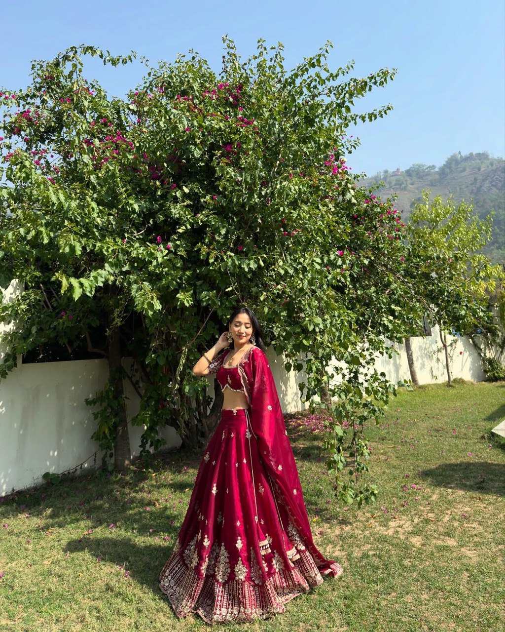 Crimson Grace Varnika’s Royal Bloom Lahenga Set