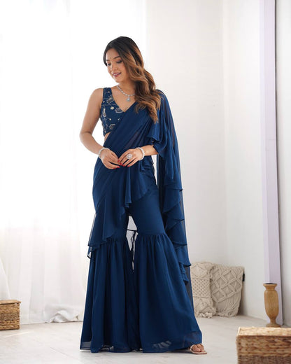 Aashna Ruffle Edition Beautiful Sharara Saree