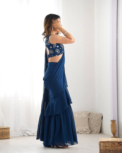 Aashna Ruffle Edition Beautiful Sharara Saree