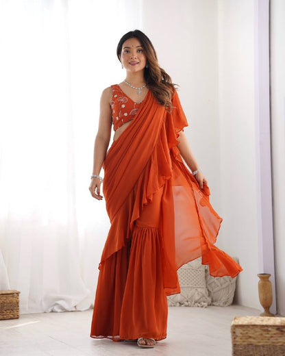 Aashna Ruffle Edition Beautiful Sharara Saree