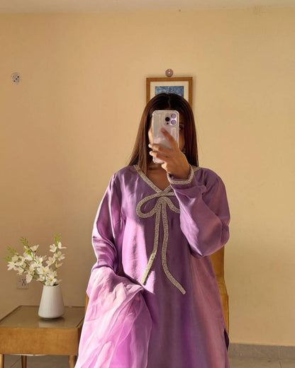 Ribbon Bloom Pretty  Beads Work Salwaar Suit