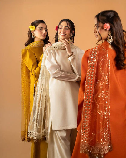 RangSaaz Elegance  Heavy Natural Crep Silk Salwar Set