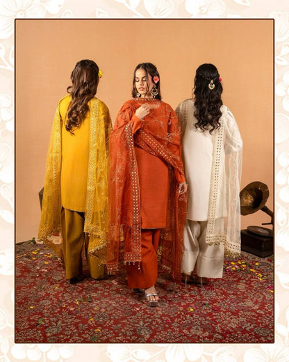 RangSaaz Elegance  Heavy Natural Crep Silk Salwar Set