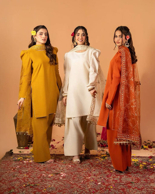 RangSaaz Elegance  Heavy Natural Crep Silk Salwar Set