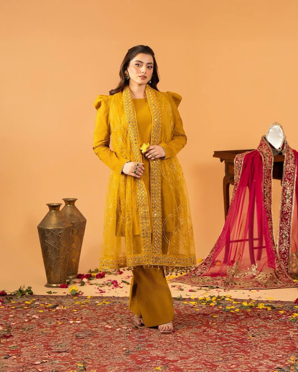 RangSaaz Elegance  Heavy Natural Crep Silk Salwar Set