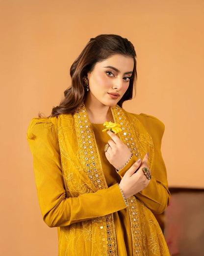 RangSaaz Elegance  Heavy Natural Crep Silk Salwar Set
