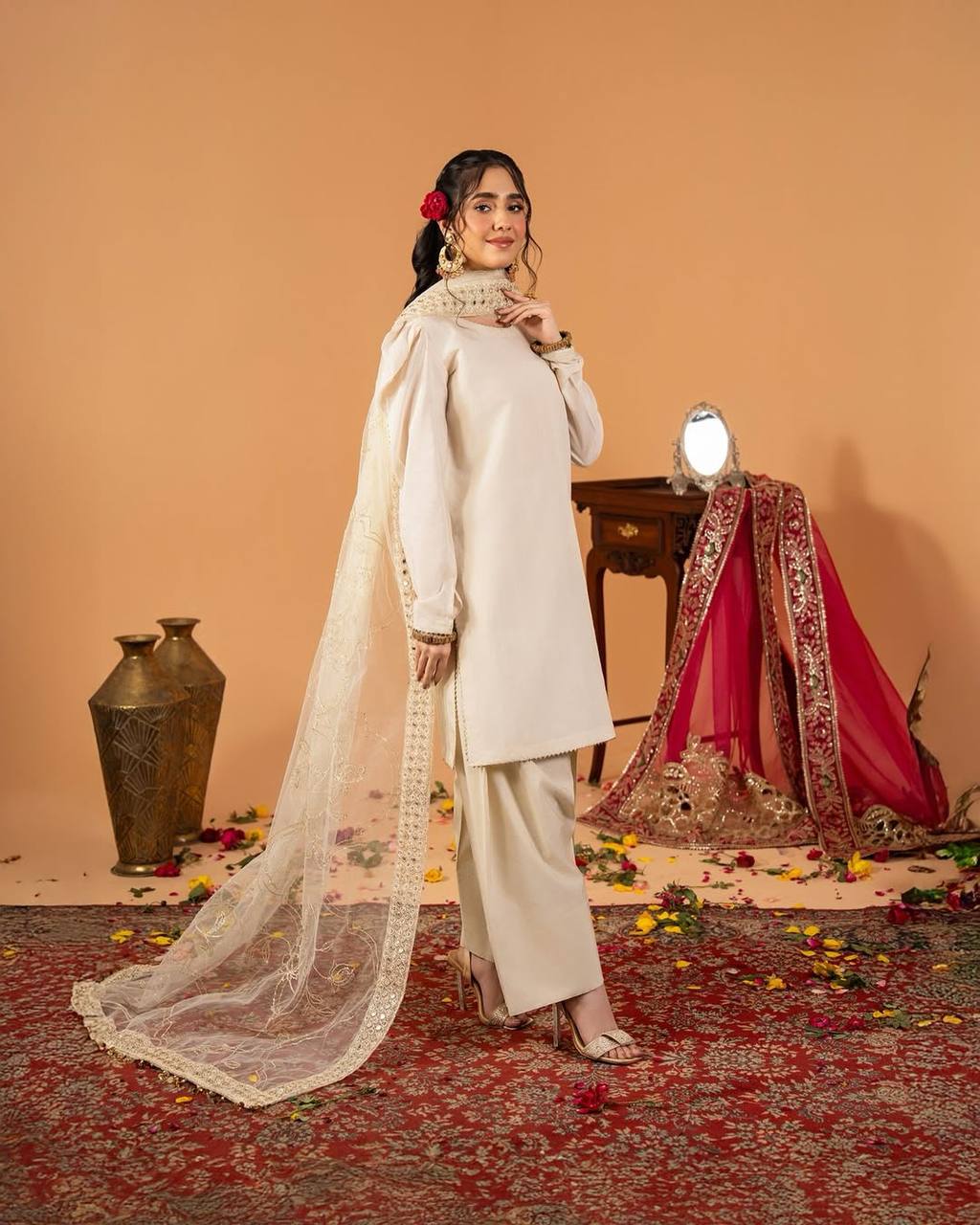 RangSaaz Elegance  Heavy Natural Crep Silk Salwar Set