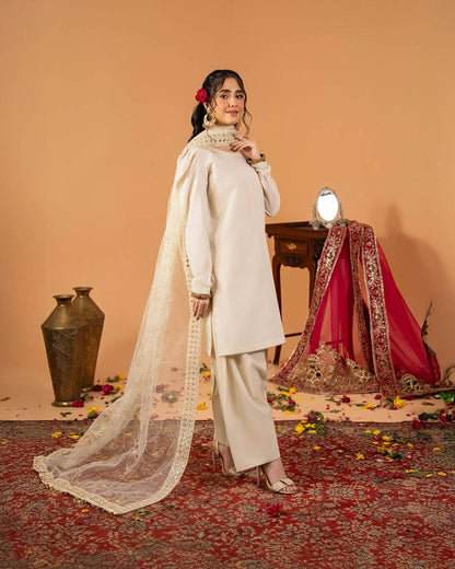 RangSaaz Elegance  Heavy Natural Crep Silk Salwar Set