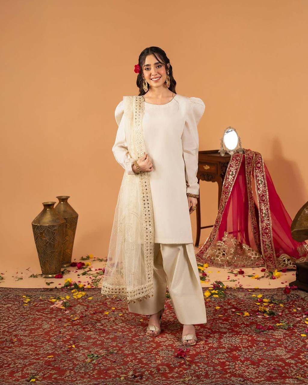 RangSaaz Elegance  Heavy Natural Crep Silk Salwar Set