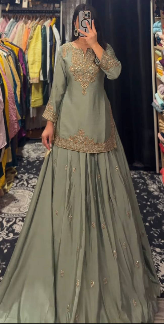 Suhana Look Chinnon Silk Good Looking Lehenga Set With Dupatta