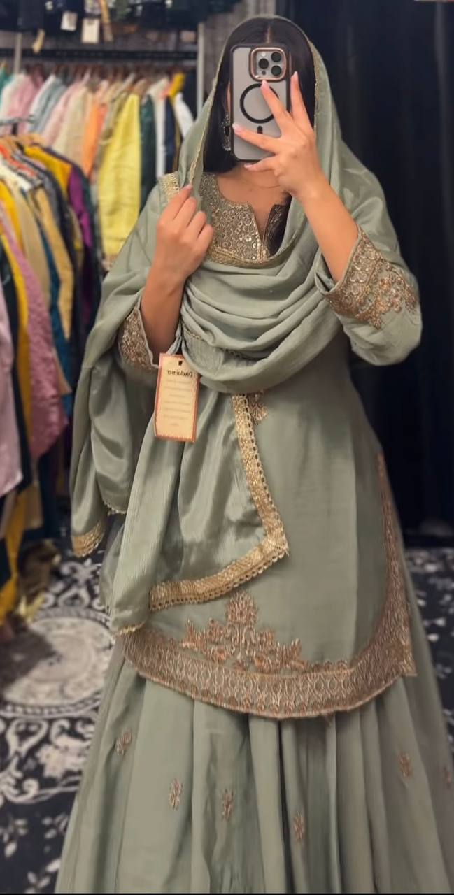 Suhana Look Chinnon Silk Good Looking Lehenga Set With Dupatta