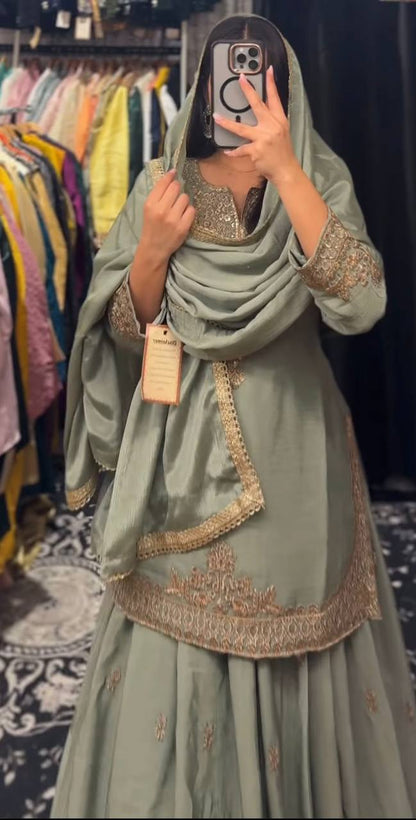Suhana Look Chinnon Silk Good Looking Lehenga Set With Dupatta