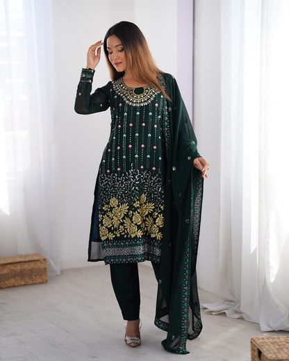 Sitara Classic Embroidered Suit – Black & Blue Variants