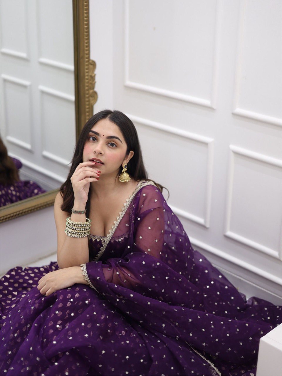 Ridhima Raagini Beautiful Jequard Silk  Anarkali  Set