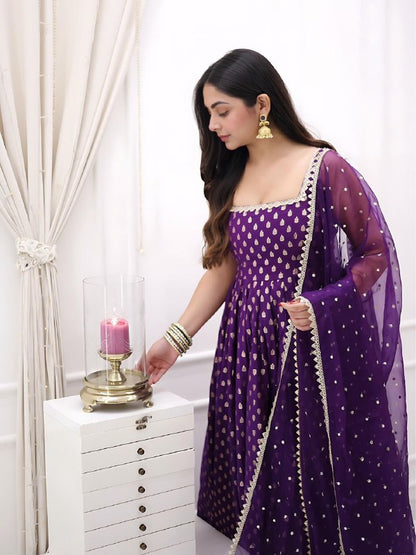 Ridhima Raagini Beautiful Jequard Silk  Anarkali  Set