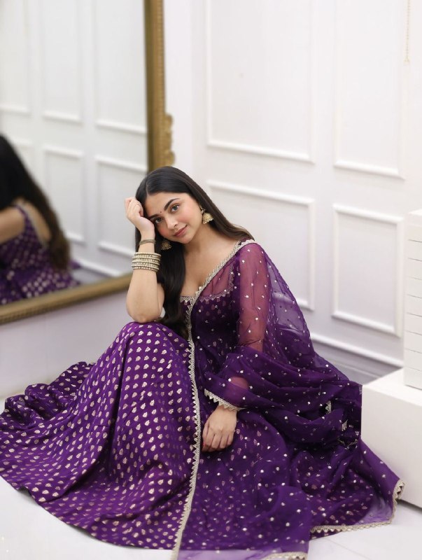 Ridhima Raagini Beautiful Jequard Silk  Anarkali  Set