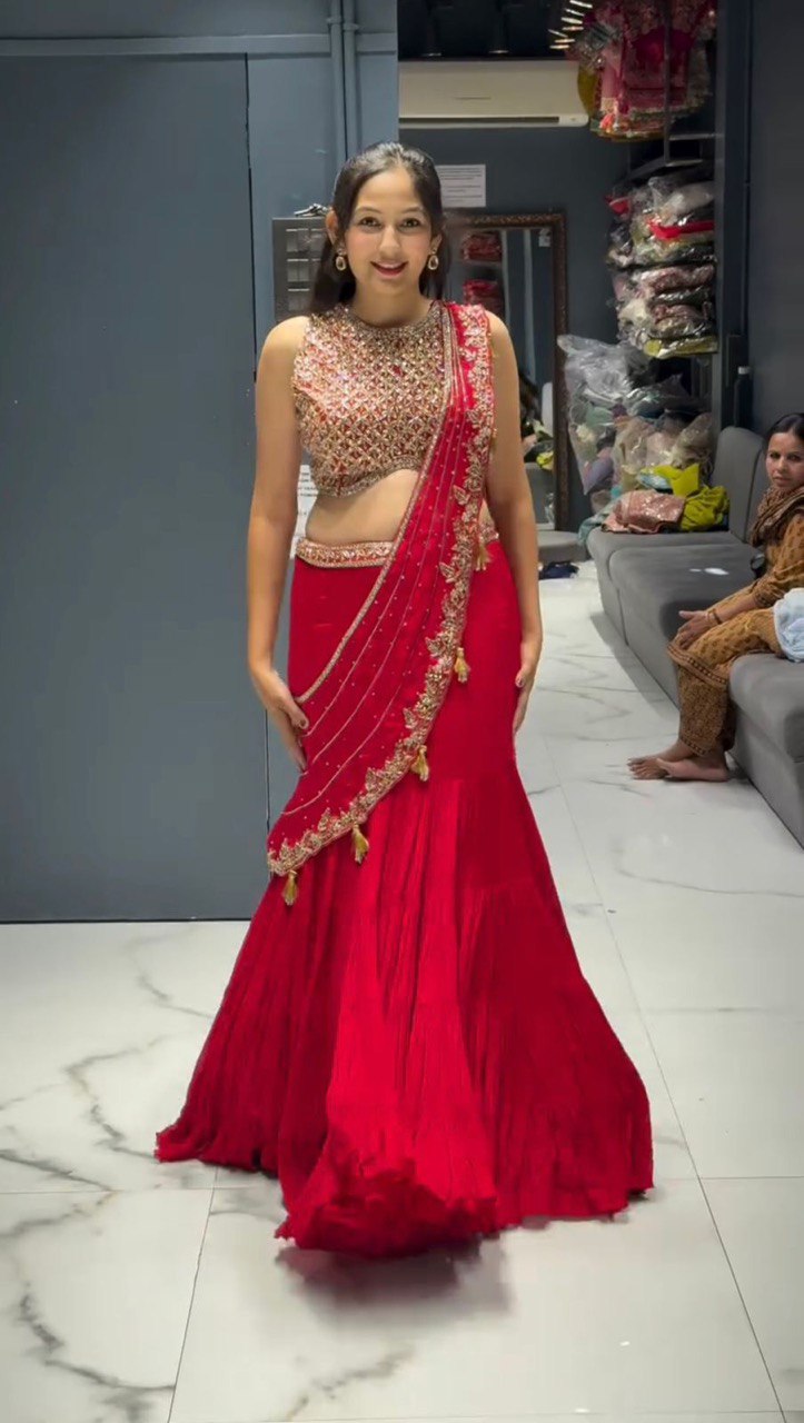 Gulbahaar Glow Reday to wear  Wedding Glamour Lehenga Saree