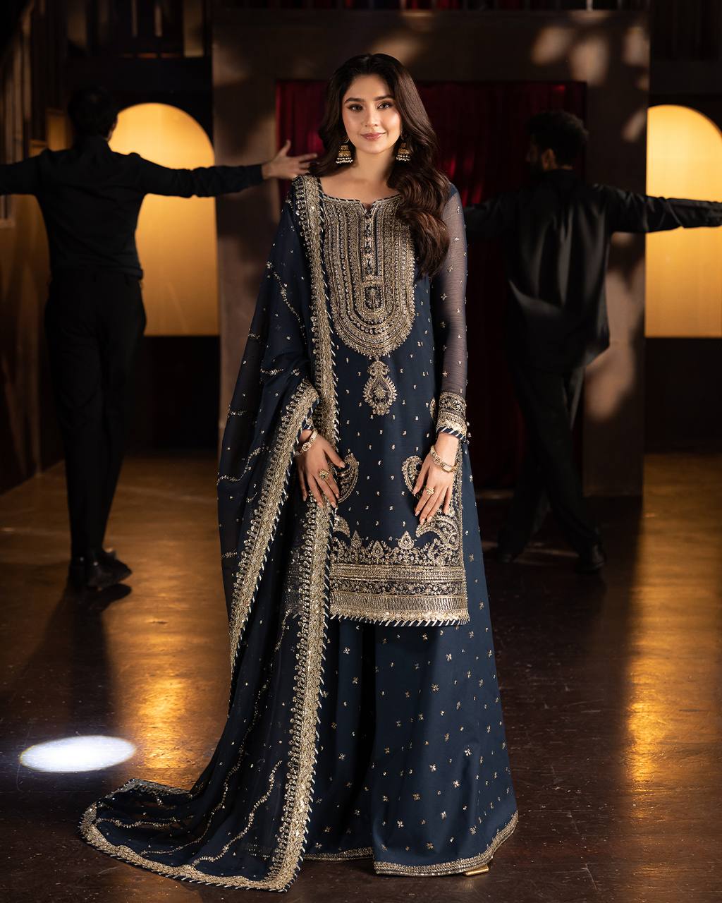 Charvya  Heavy Embroidery With Sequence Work   Sharara Set