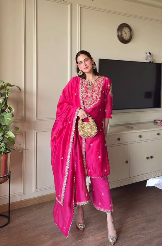 Fuchsia Royalty Ensemble Radiant Festive Designer Pakistani Suit