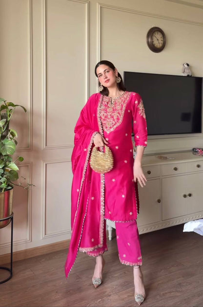 Fuchsia Royalty Ensemble Radiant Festive Designer Pakistani Suit