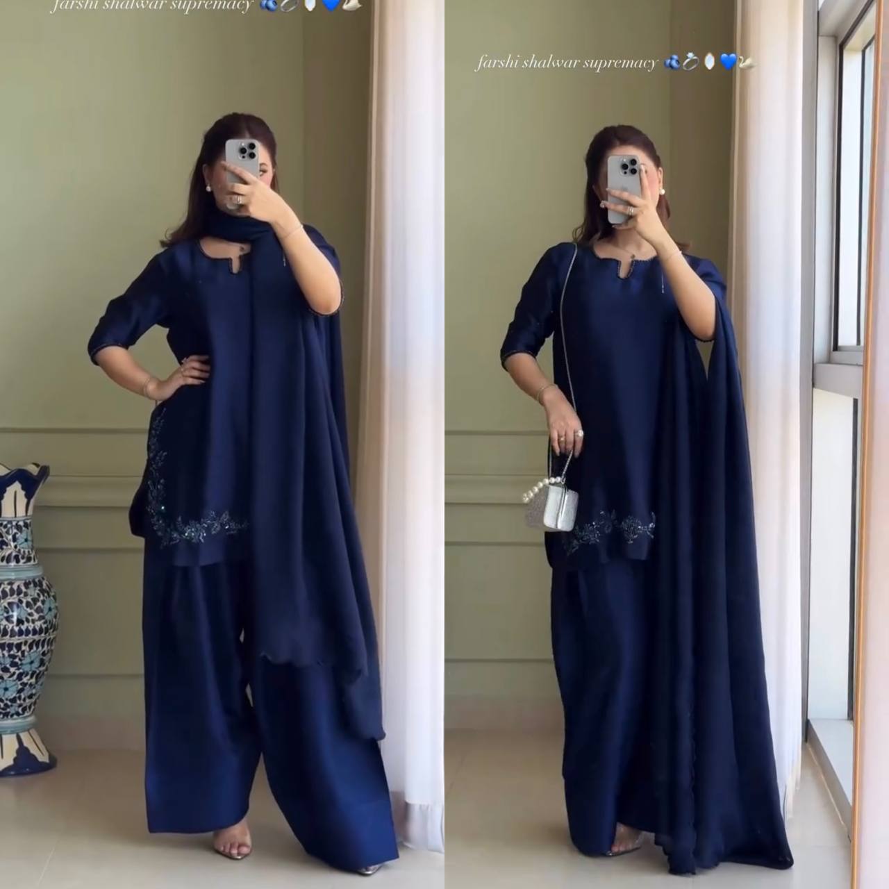 Midnight Charm Embellished Farshi Shalwar Set