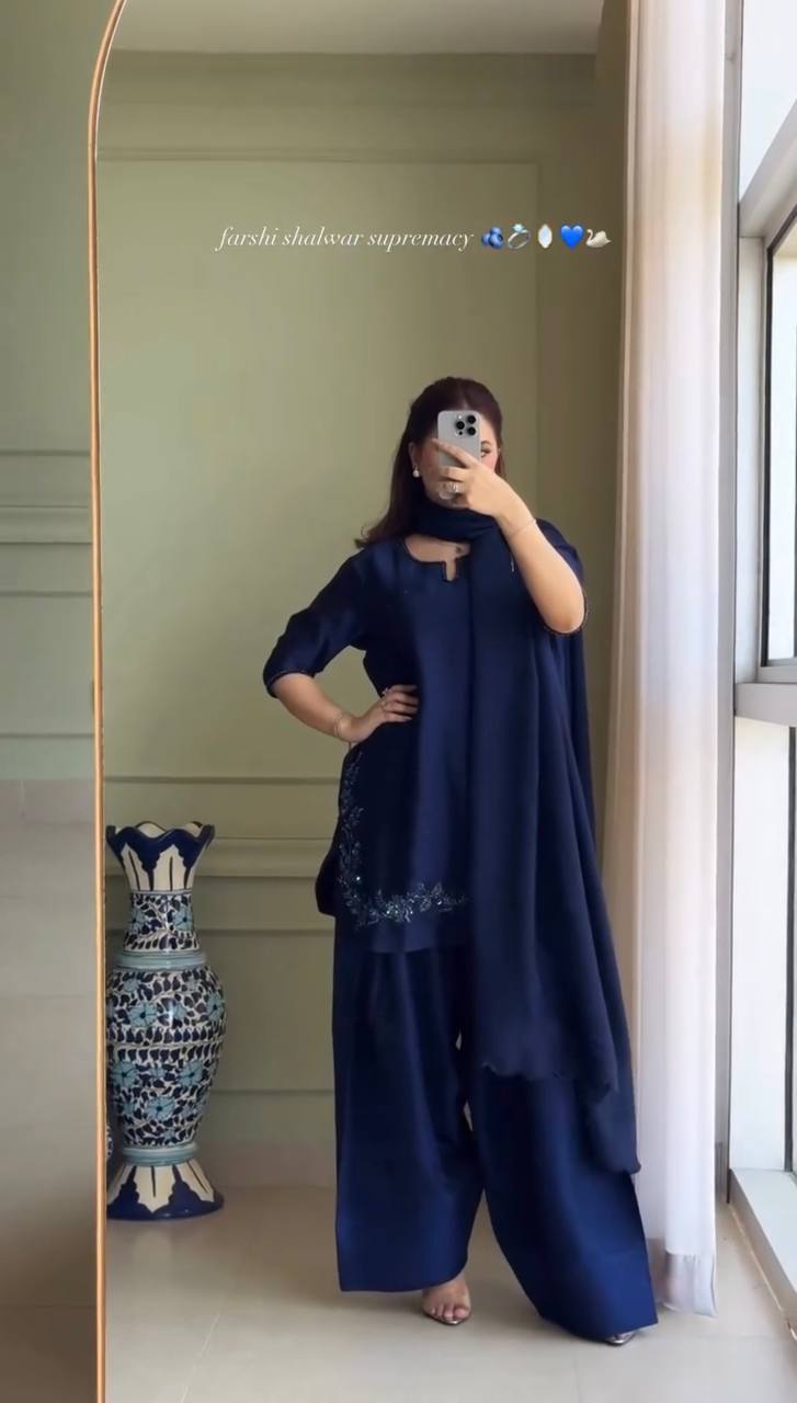 Midnight Charm Embellished Farshi Shalwar Set