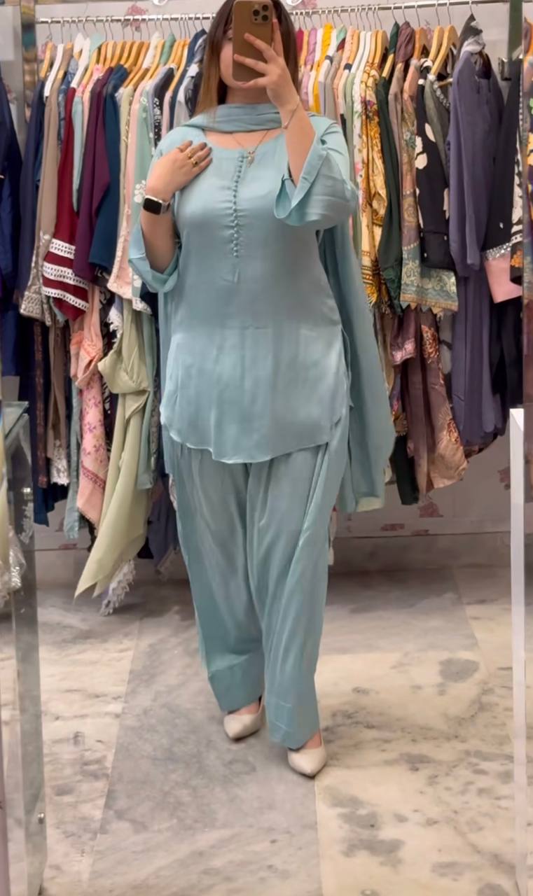 Florinaz  Natural Crep Silk  Farshi salwar  Set