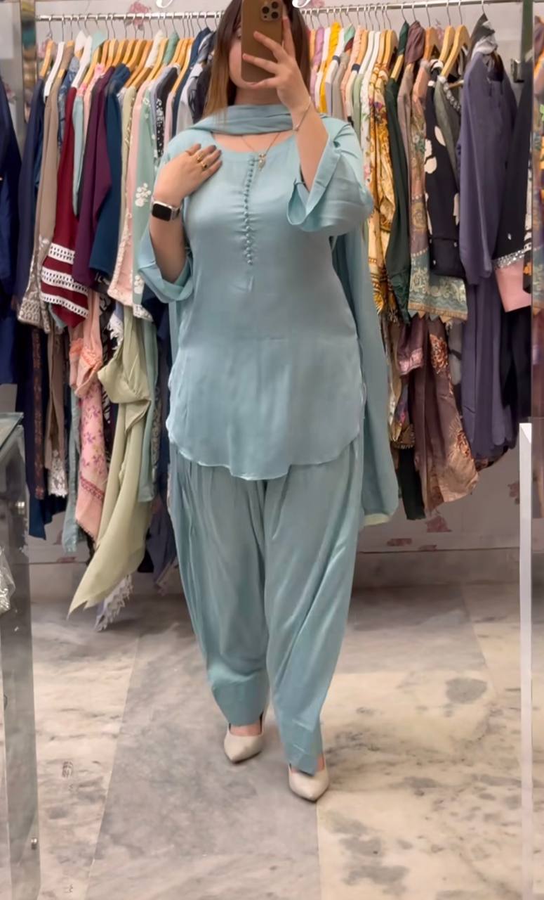 Florinaz  Natural Crep Silk  Farshi salwar  Set