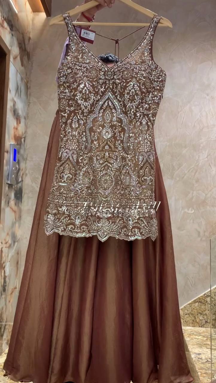 Gulrangi Grace  Zari Antique Embroidery & Modern Sharara Suit