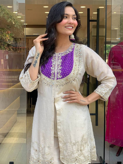 Libaas Luxe Yoke Embroidered Palazzo Style Co-ord Set